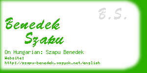 benedek szapu business card